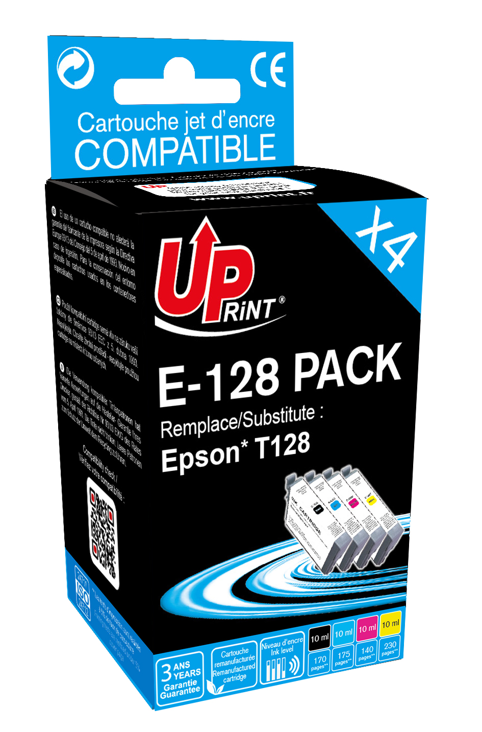 Pack PREMIUM compatible EPSON T128 4 cartouches