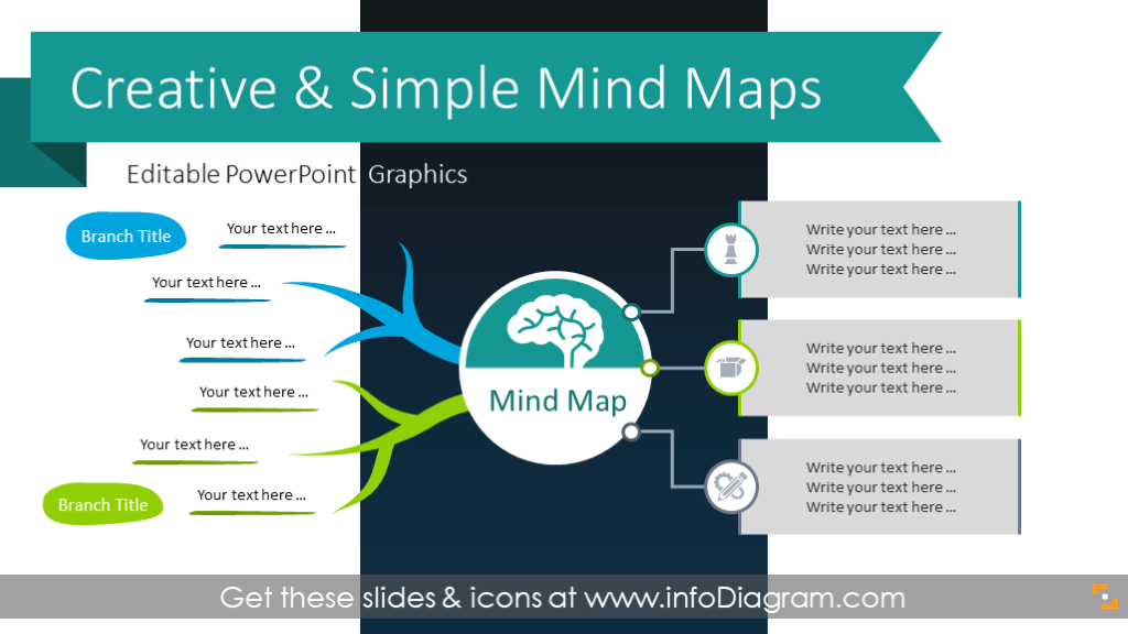 11 Creative Mind Map Diagrams Powerpoint Template Free Hand Outline Concept Presentation