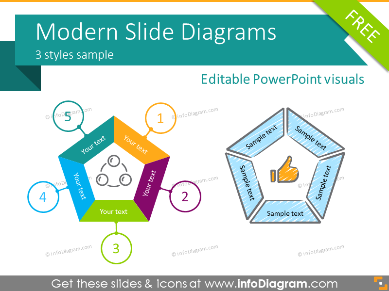 Free Infographics Ppt Slides Diagrams Icons Powerpoint Scribble Flat