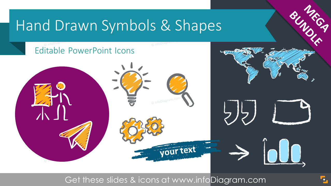 Download Handwritten Powerpoint Pictogram Symbols Clipart Arrow Banner Bundle