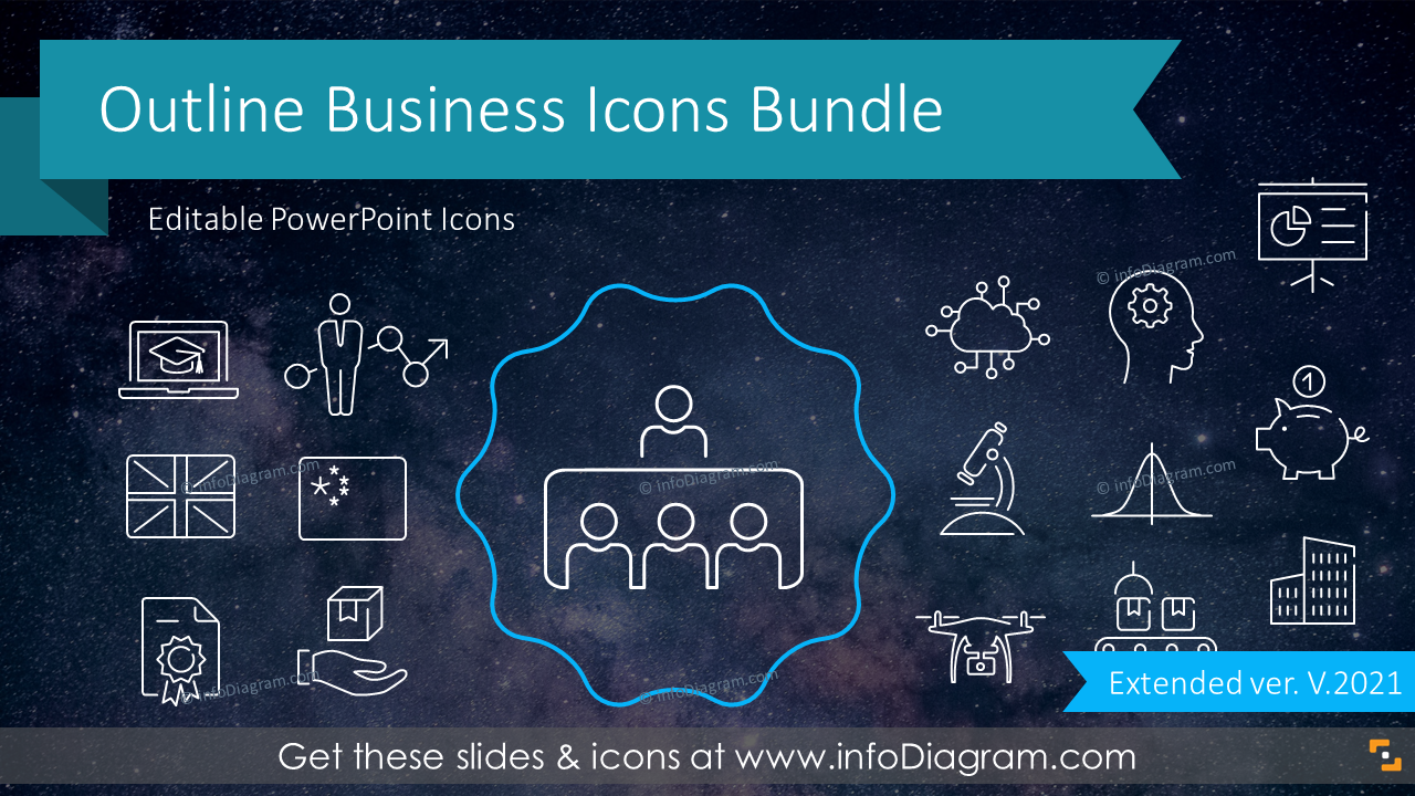 600 Outline Ppt Business Icons Library For Modern Powerpoint Infographics