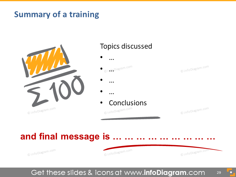 presentation skills training summary powerpoint icons slide conclusions   