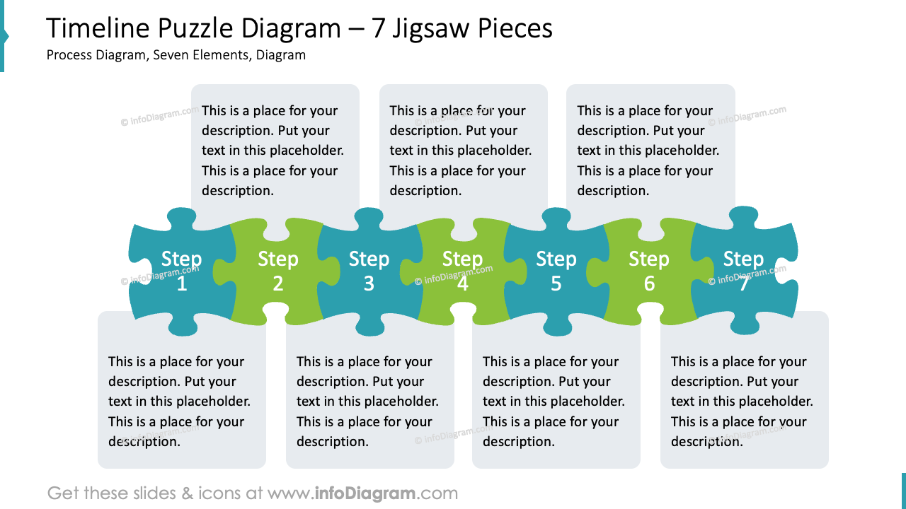 puzzle 6 year timeline diagram handdrawn sketch clipart