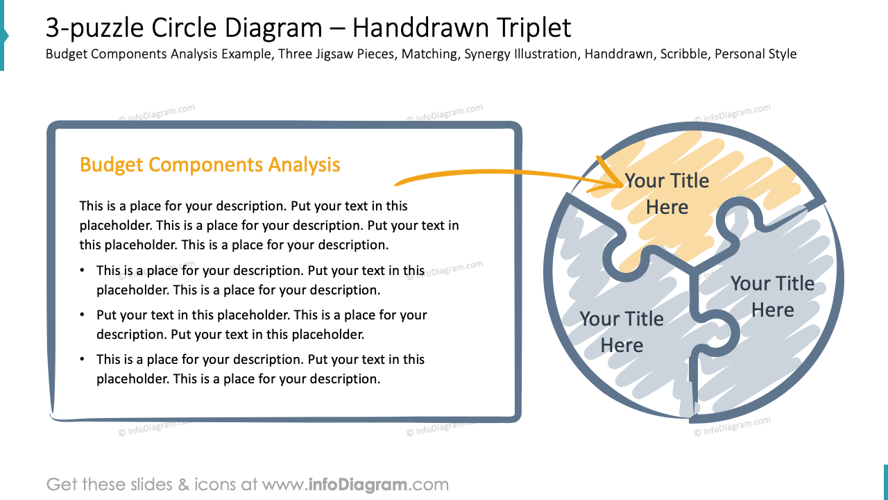 3 Puzzle Circle Diagram Handdrawn Triplet