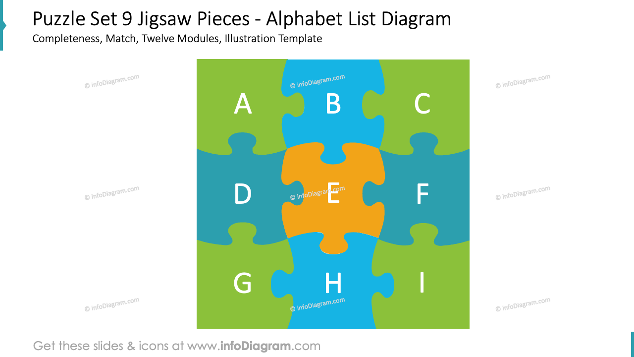 sketched puzzle diagrams parts powerpoint clipart 2 by 4