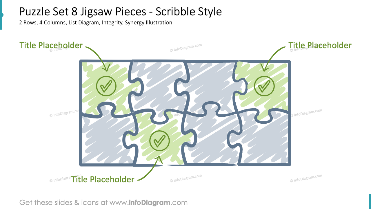 puzzle sketch diagrams powerpoint clipart 3 by 4