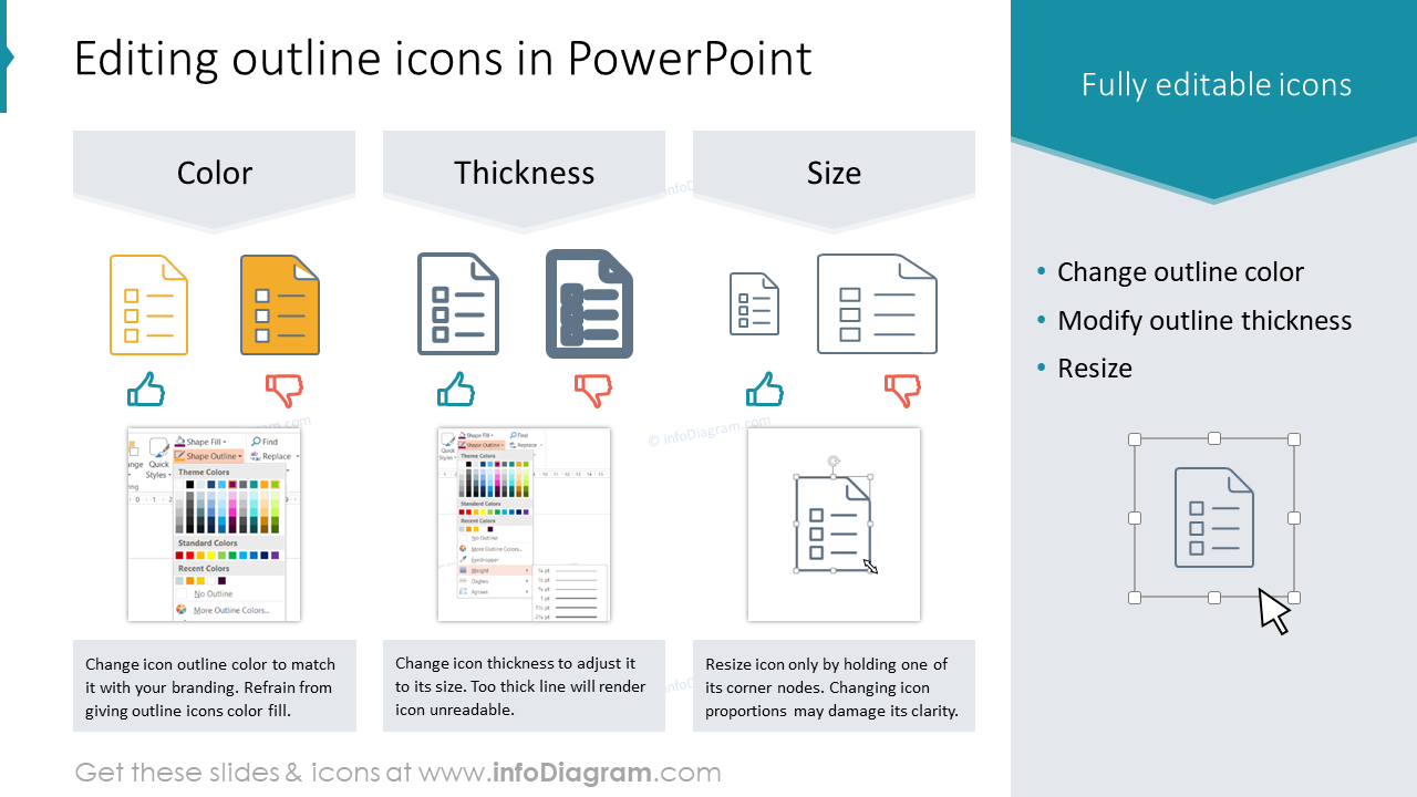 Editing outline icons in PowerPoint