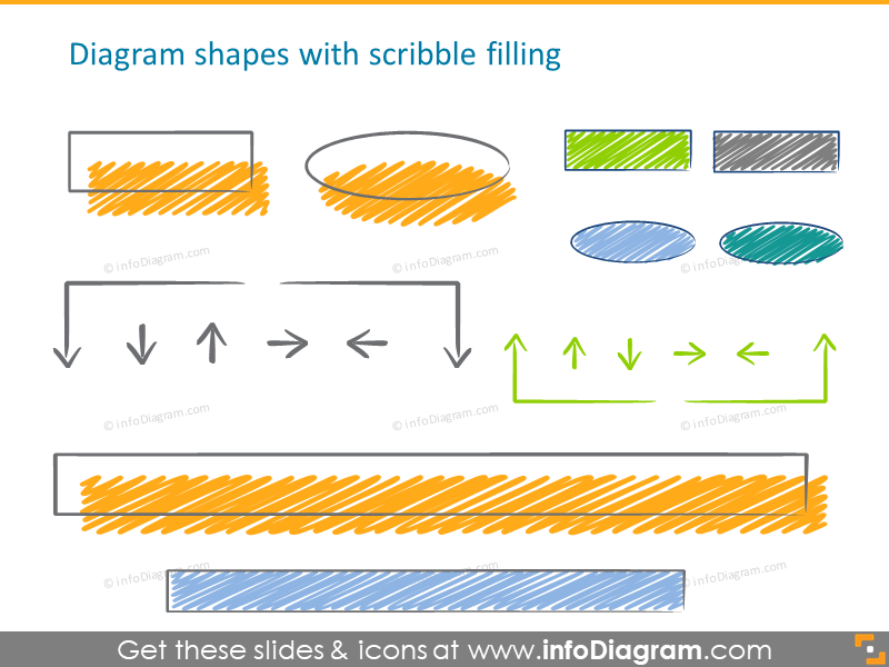 diagram scribble handwritten shapes filling icons ppt clipart