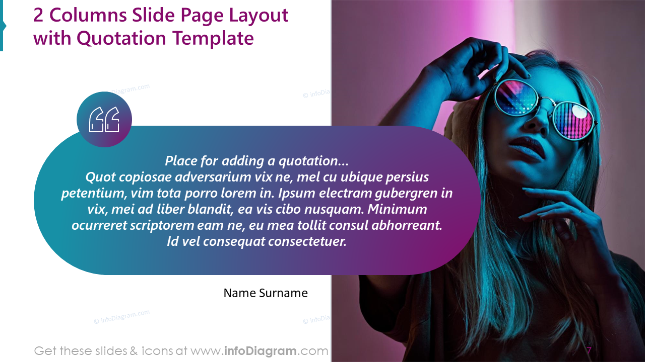 2 Columns Slide Page Layout with Quotation Template