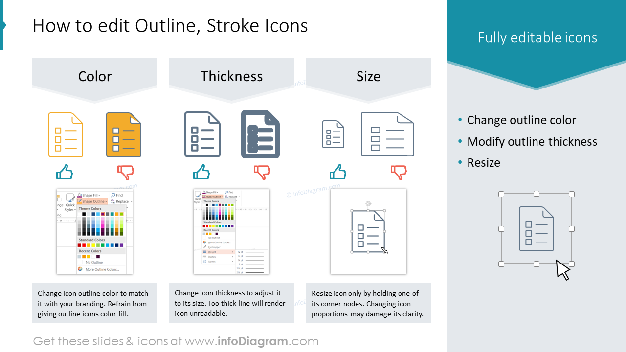 How to edit Outline, Stroke Icons