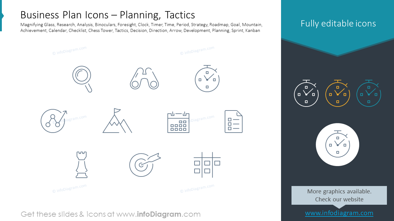 Business Plan Icons – Planning, Tactics