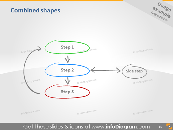 process phases ovals icons ppt clipart