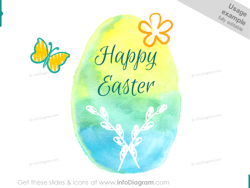 Handwritten Spring and Easter Icons (PPT clipart)