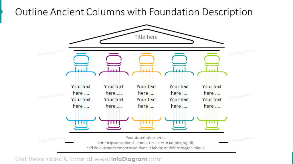 Outline Ancient Columns PPT Template