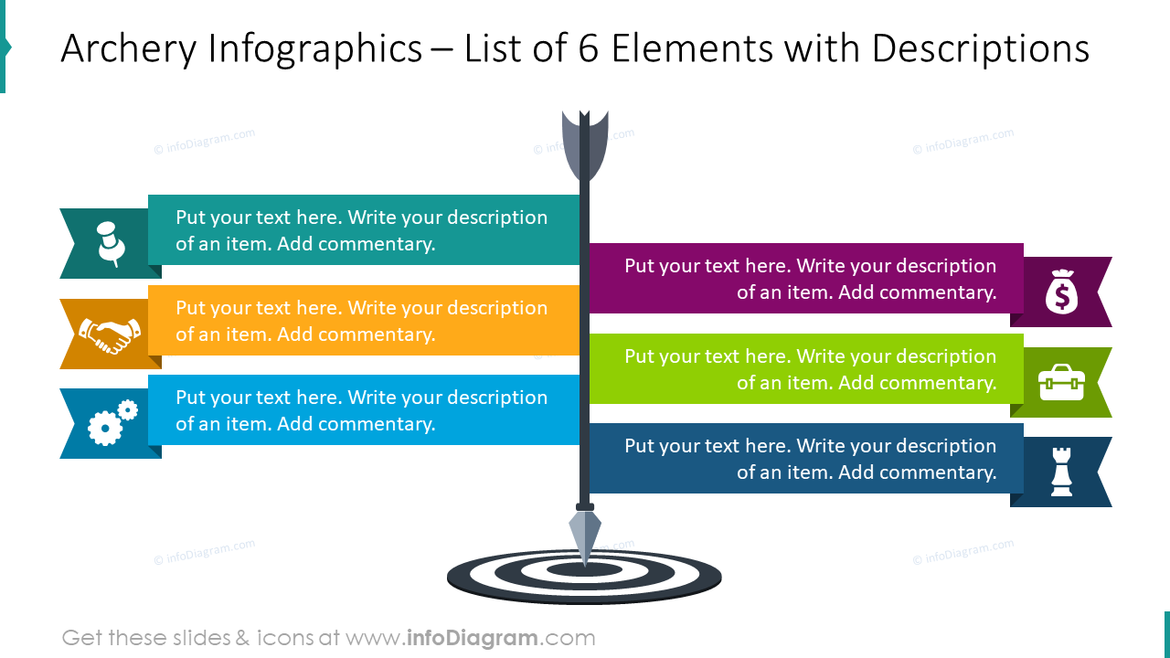 Archery Infographics: List of Six Elements Slide