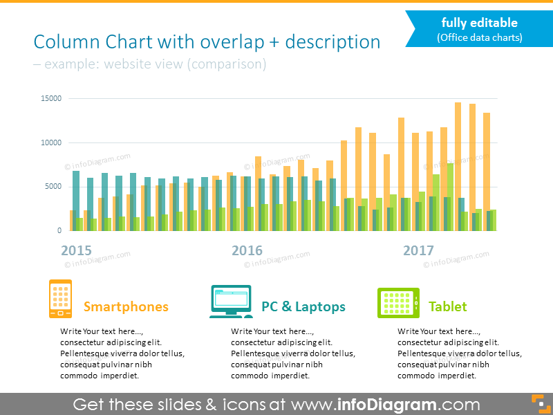 Column bar do-it-yourself chart with data description