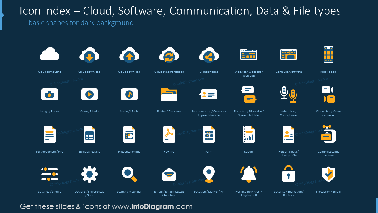 Icon index: coud, software, communication, data, file