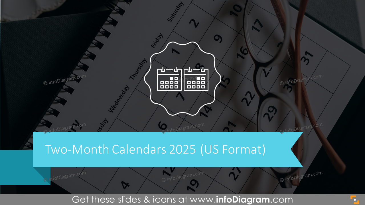 Two-Month Calendars 2025 (US Format)