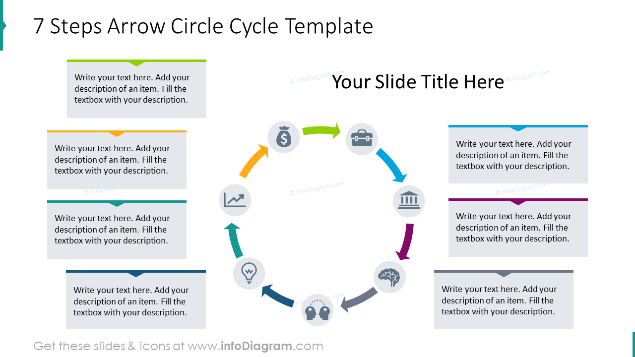 7 steps arrow circle cycle template