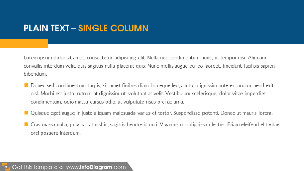 Plain text – single column