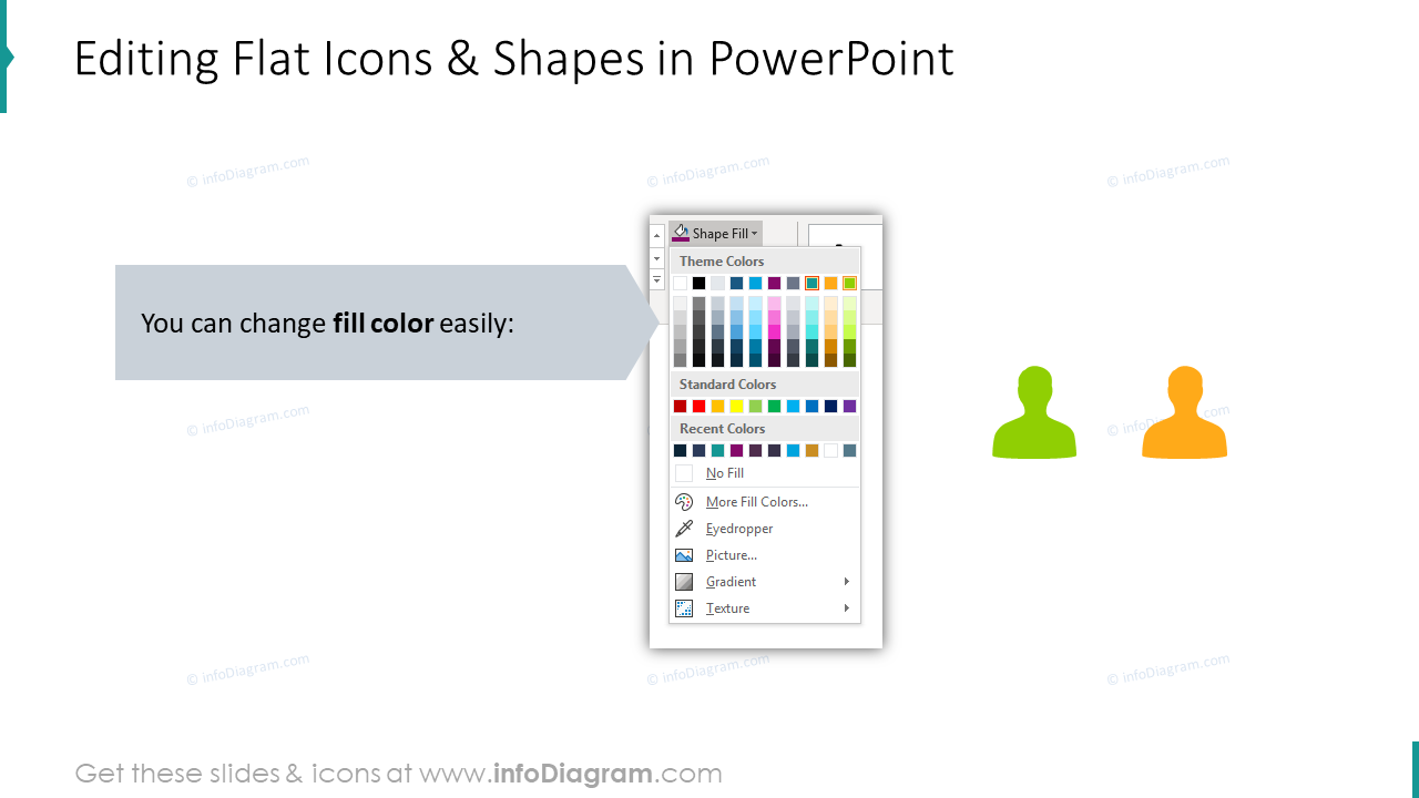 Editability of flat icons in PowerPoint