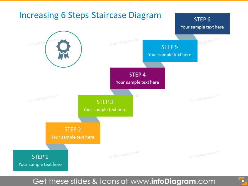 3D Step-Diagram with 6 Steps