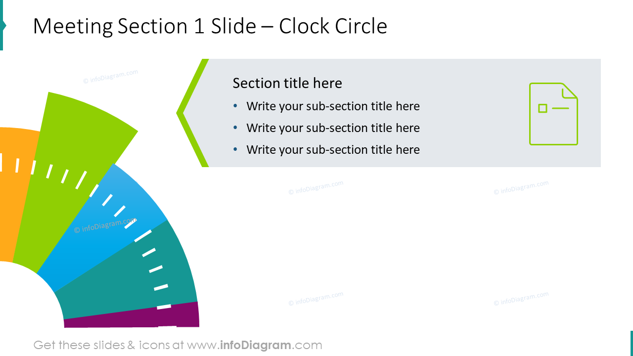 Meeting section 1 slide showed with clock circle