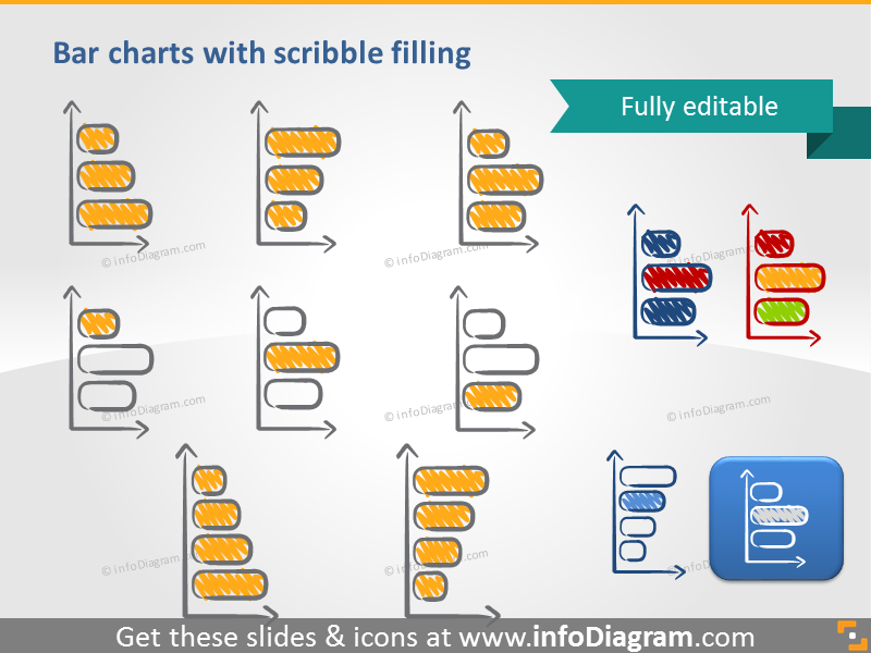 scribble trend chart up down symbols handwritten pictograms icons ppt clipart