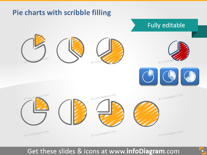 scribble column chart symbols handwritten pictograms icons ppt clipart