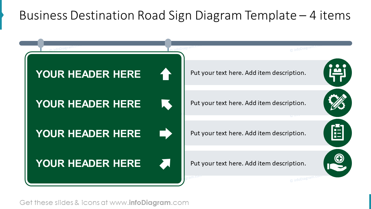 Business destination road sign diagram