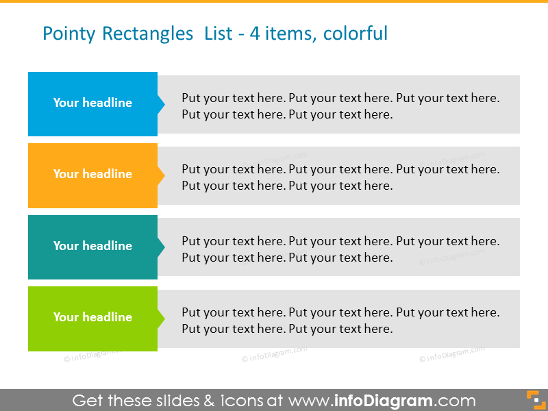 Example of the colorful rectangles list