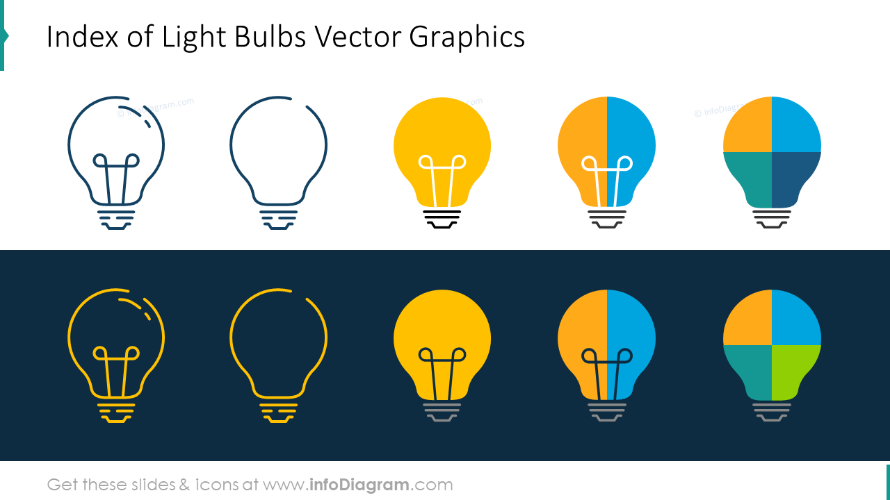 Index of light bulbs vector graphics