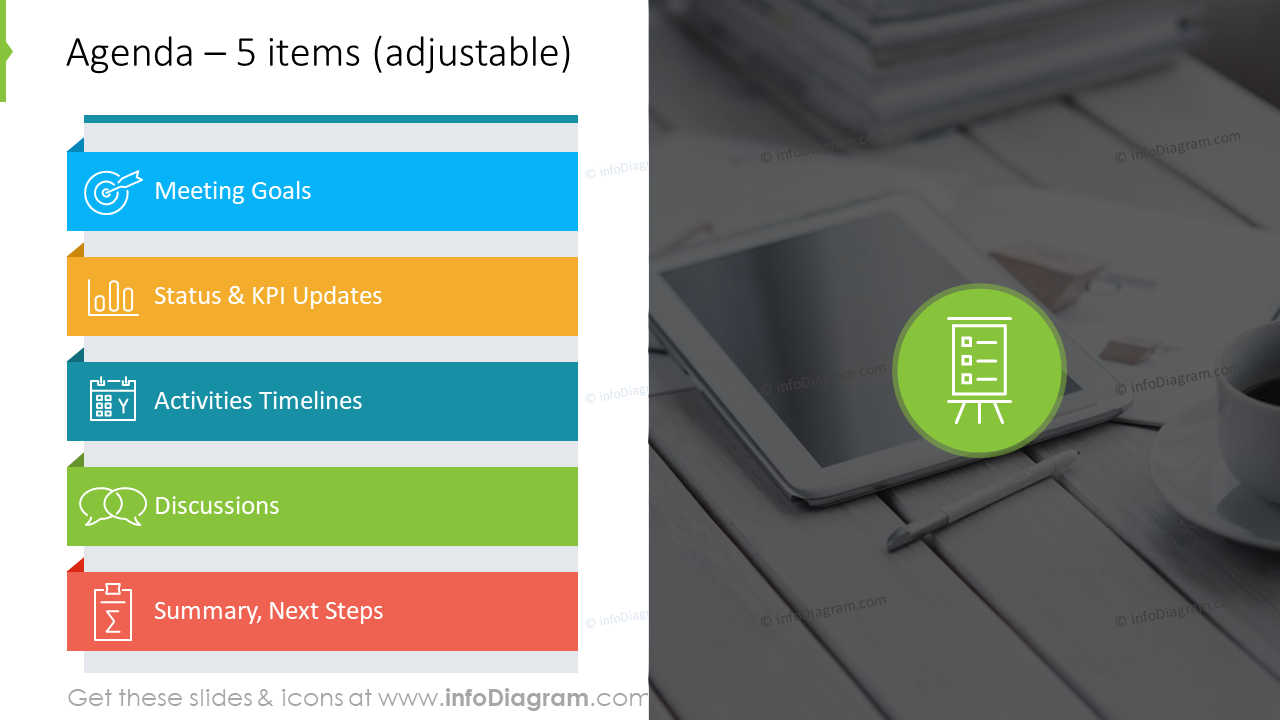 Five Agenda Topics PowerPoint Slide