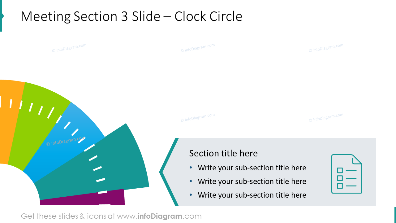 Meeting Section 3 Slide showed with clock circle