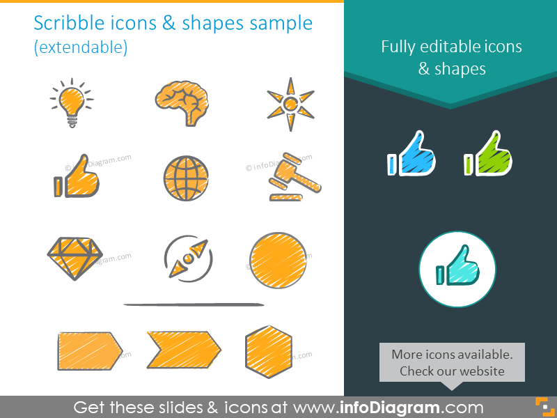 Creative Slideshare Presentation Timesaver Infographics (scribble PPT icons and diagrams)