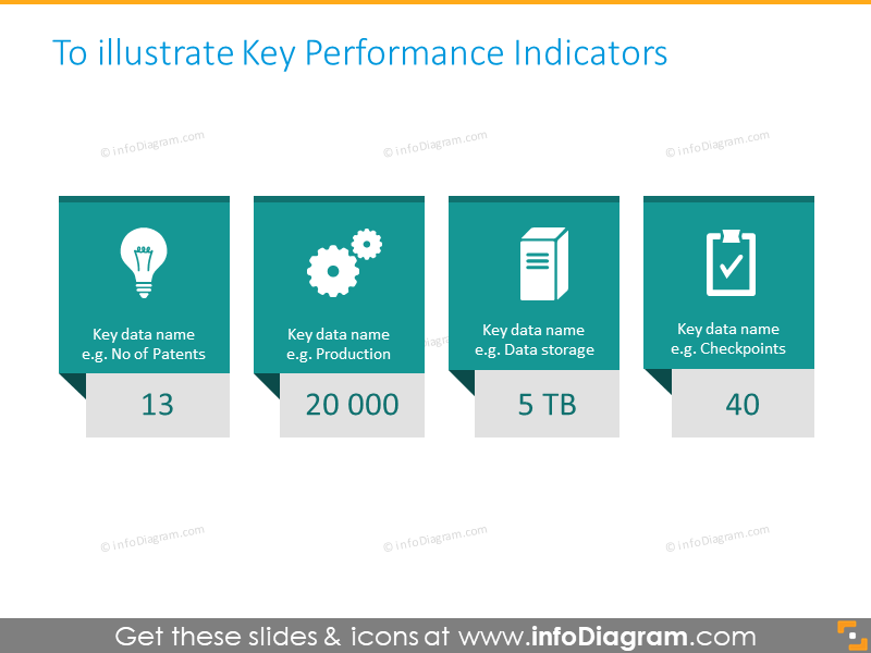 diagonal number infographics slide