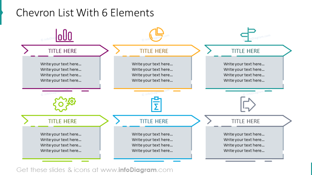 6 elements chevron list