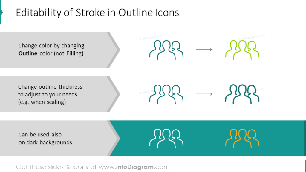 Example of editability Stroke Outline Icons