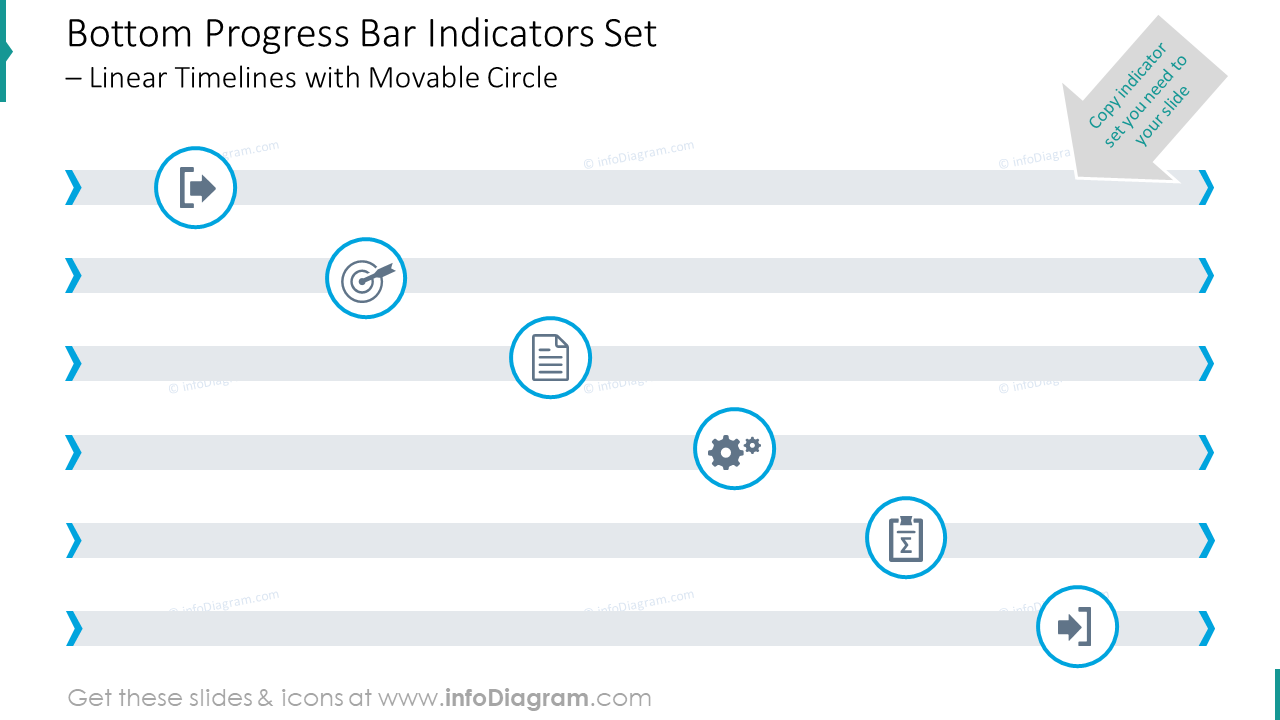 Bottom progress bar indicators set