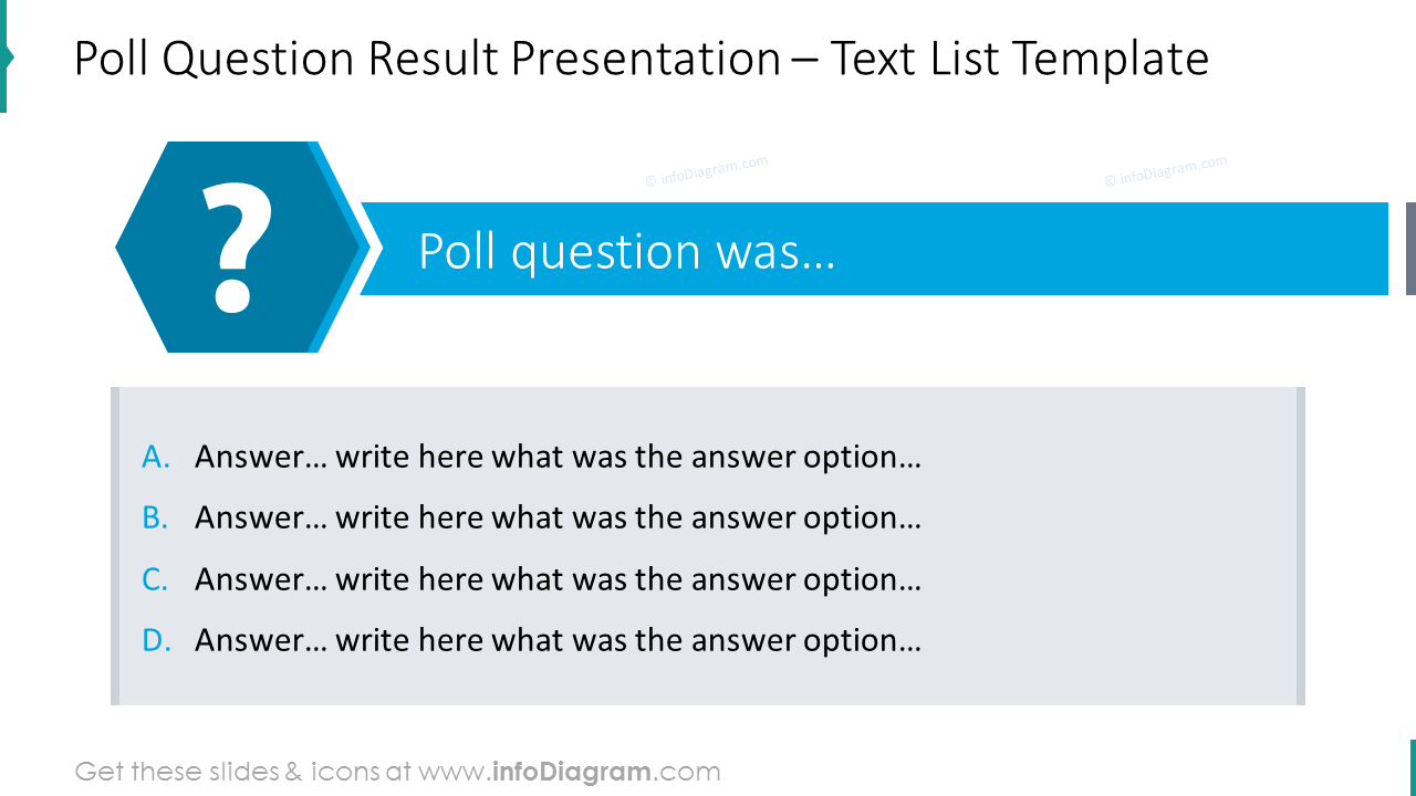 Example of poll question with space for answers