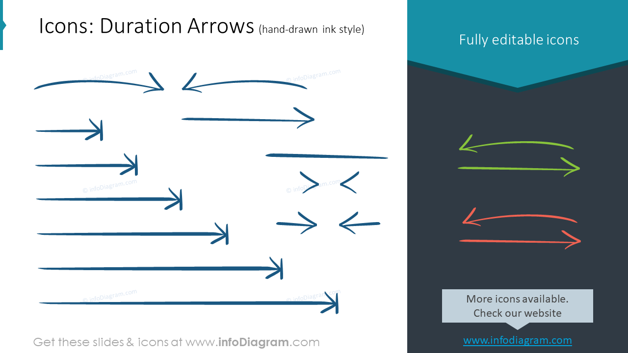 Icons: Duration Arrows (hand-drawn ink style)