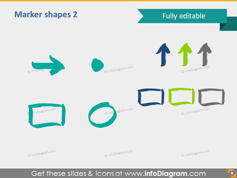 Marker shapes handdrawn icons