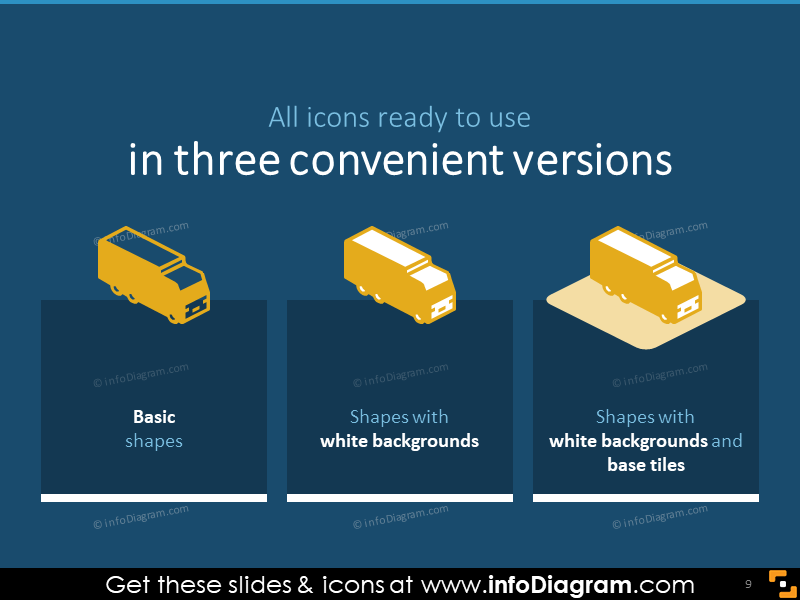 3D icons for supply chain diagrams