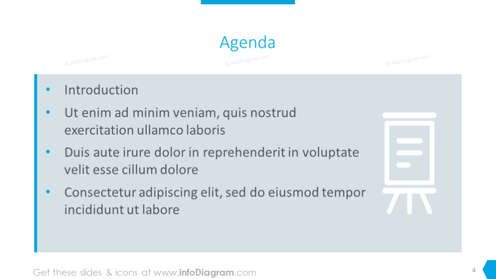 Presentation Agenda Illustrated with List Chart Template