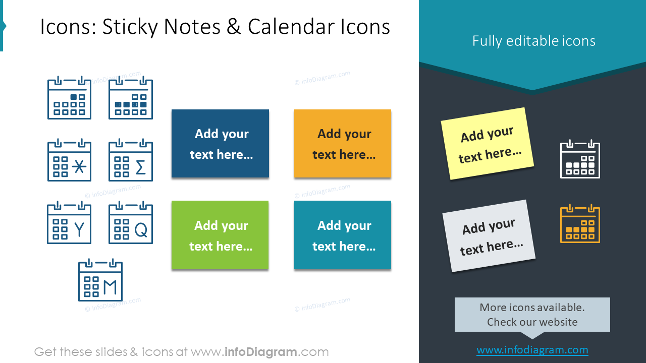 Icons: Sticky Notes & Calendar Icons