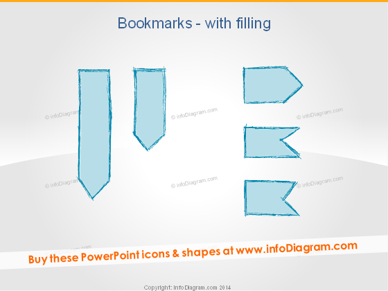 Pencil Bookmark Retro blue hand drawn ppt clipart