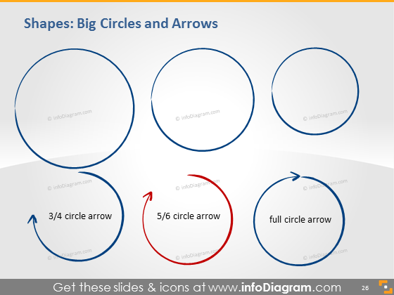 big circle sketched arrow powerpoint shape vector