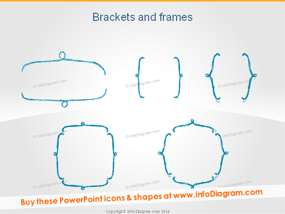 Sketched Brackets Frames Pencil for Infographics ppt