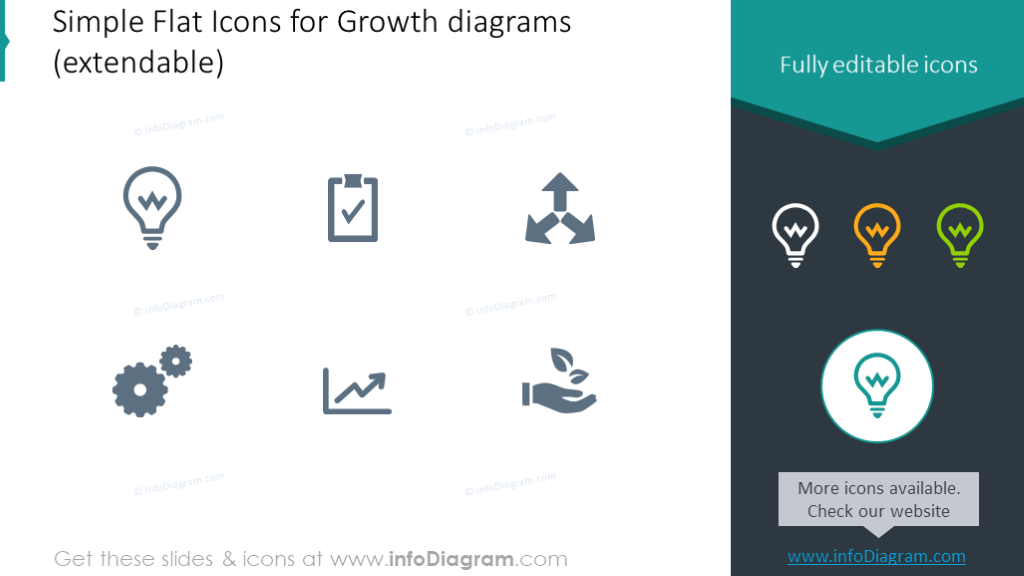 Flat icons growth shapes