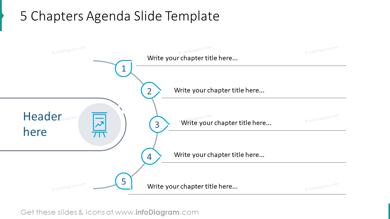 5 Chapters Agenda Slide Template